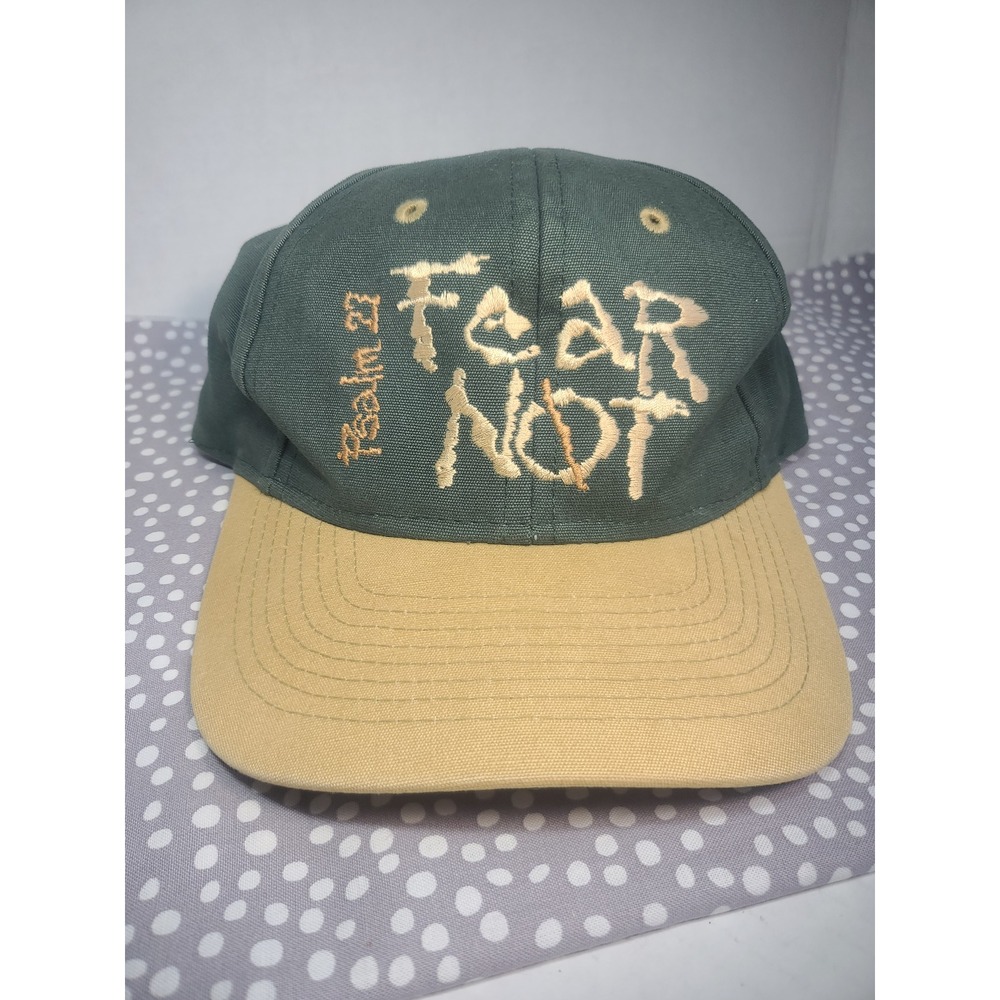 90's new Cameo Fear Not Psalm 27 Snapback Hat Vintage Religious Baseball Cap y2k